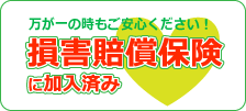 損害賠償保険に加入済みで安心